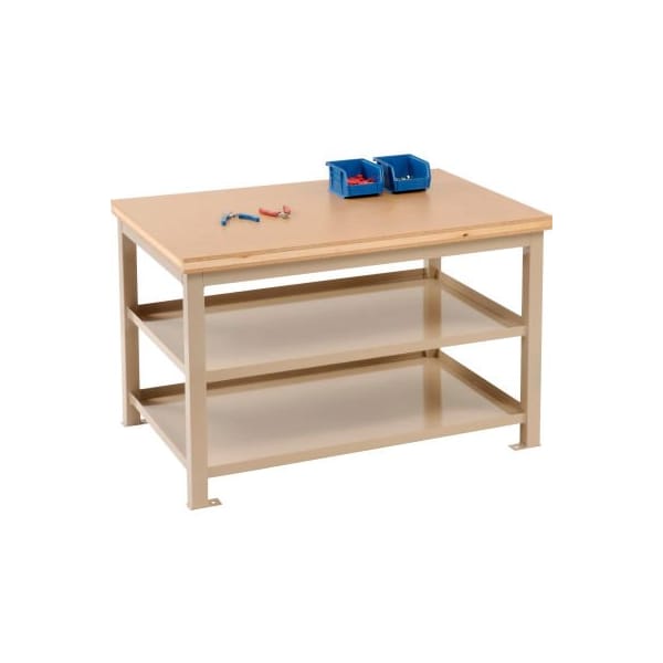 Built Rite Br Built-Rite Double Shelf Shop Stand, Shop Top Square Edge, 24"W x 36"D x 24"H, Beige S223A90-BG - main